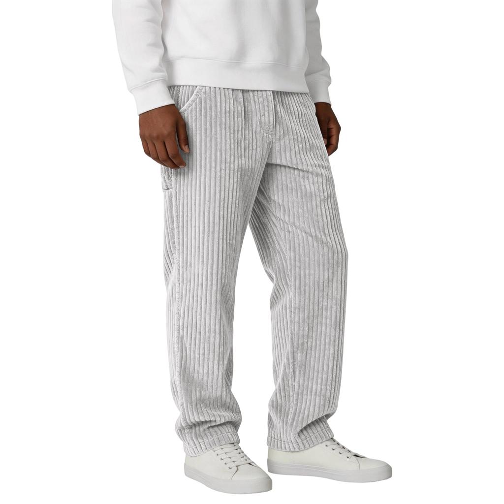 Corduroy Loose Fit Pants for Men Relaxed Trousers with Utility Pockets Father Day Gifts My Orders Comfortable Design