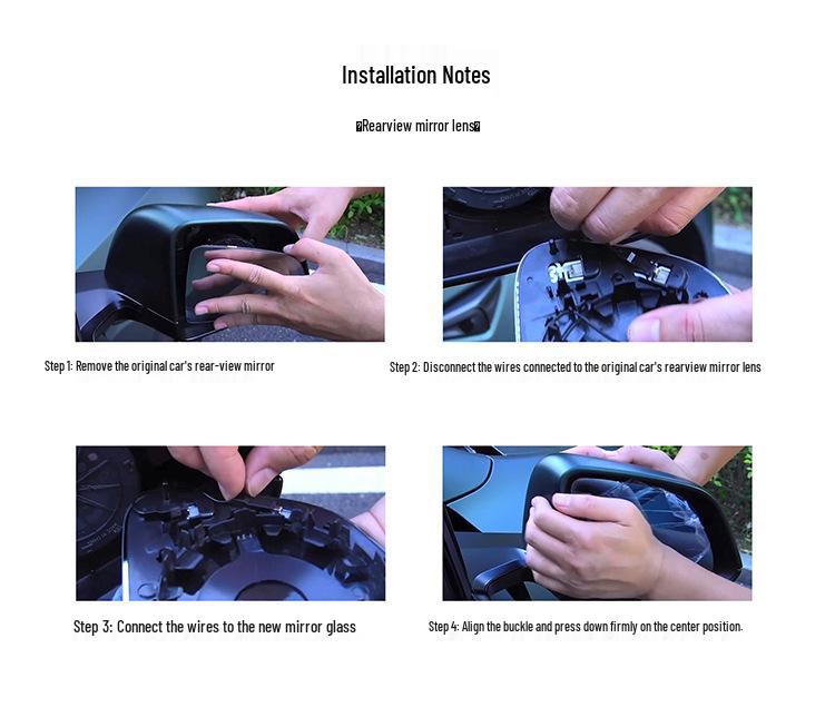 Tesla Model 3 Anti-glare Heated Wide-angle Mirror and Backup Camera Lens