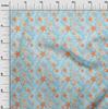 oneOone Cotton Flex Baby Blue Fabric Beach Seashell Quilting Supplies Print Sewing Fabric By The Yard 40 Inch