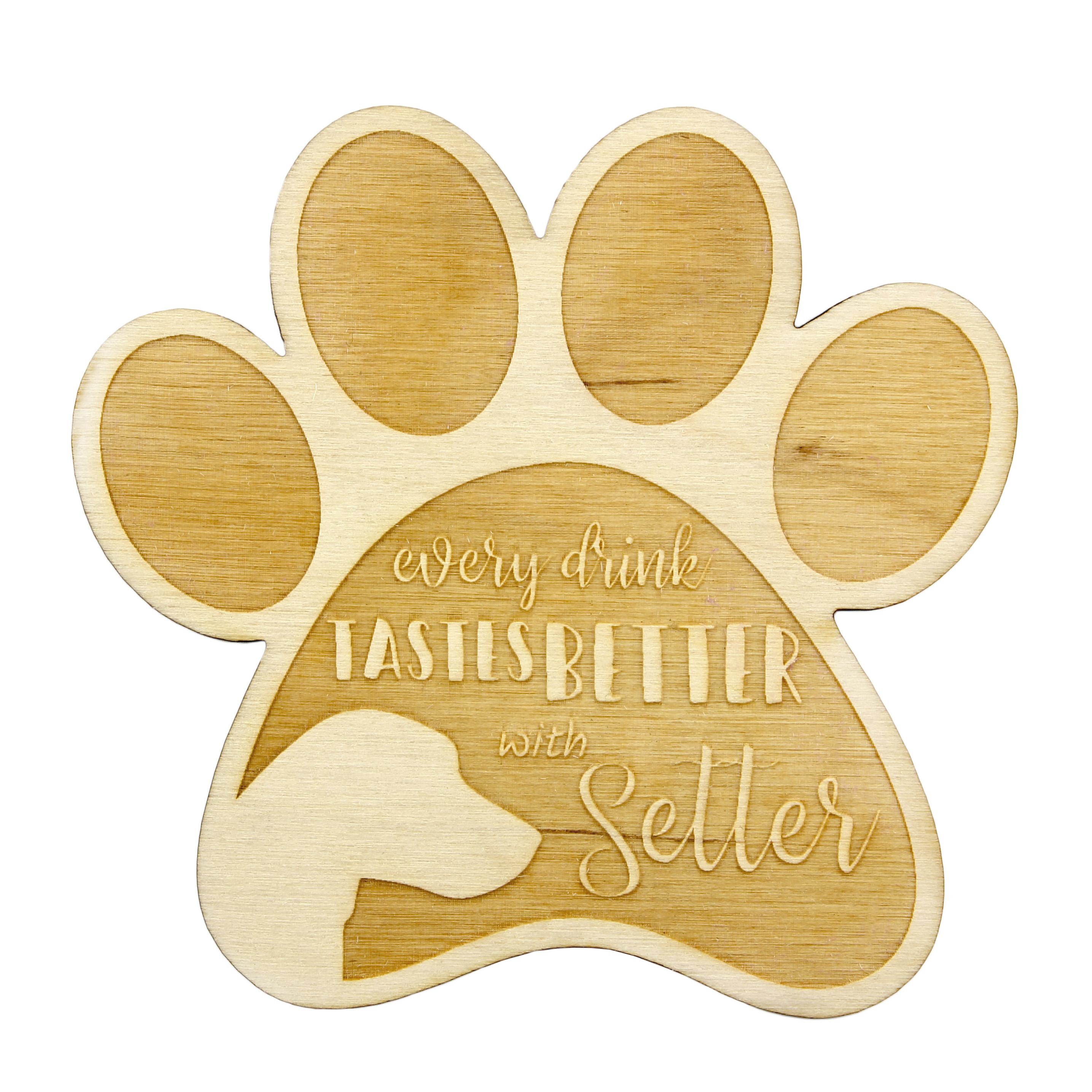 

English setter, Lawerack, Laverack - Mug coaster, engraved coaster with dog, gift for dog lover by Art-Dog brand