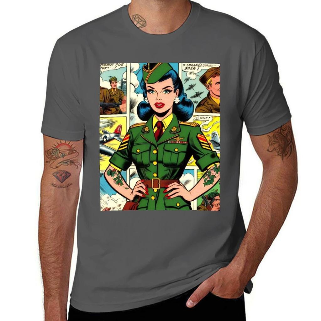 Retro Soldier Pinup TShirt Christmas Casual Tee Shirt TShirt
