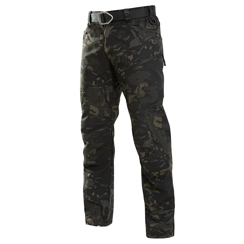 Mens Tactical Cargo Pants Outdoor Hiking Workwear Loose Fit Durable Camo Windproof Trousers Fall