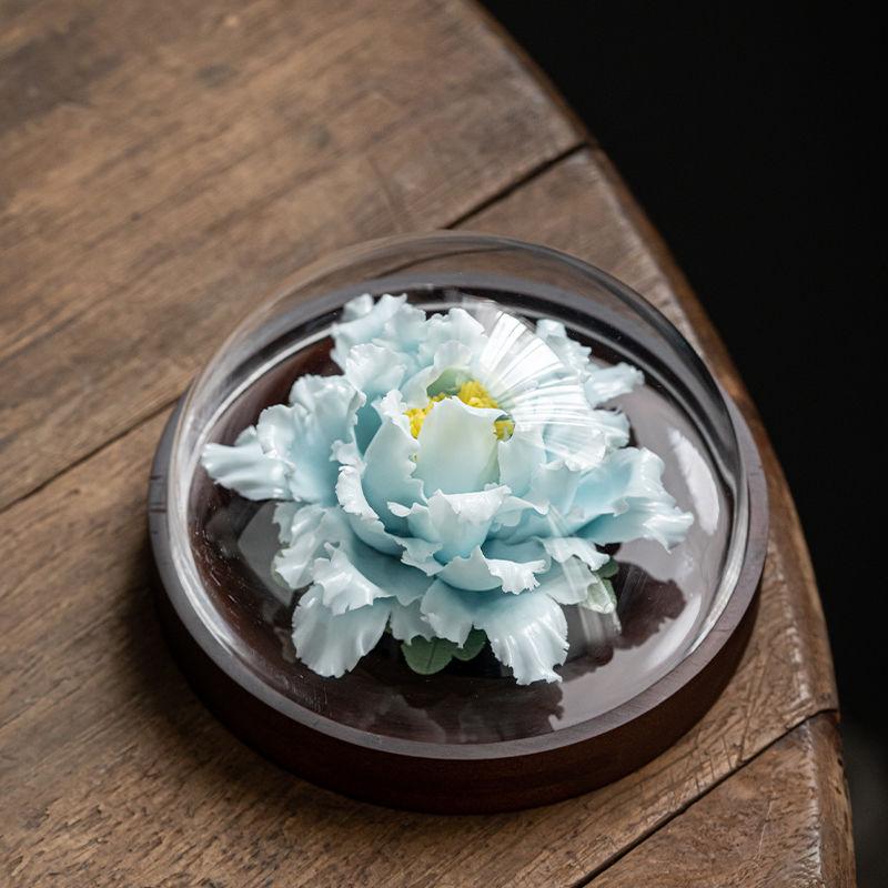 Handmade Ceramic Flower Peony Flower Diffuser Home Office Living Room Teahouse Chinese Creative Tea Ceremony High-end Decoration