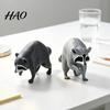 Schreibtisch-Büroaccessoires 3D-gedruckte Waschbär-Figur, Niedliche Waschbär-Statue, Lustiger Schreibtisch-Kumpel, Schmuck-Dekoration Kleine Tier-Sammlerfigur für Zuhause