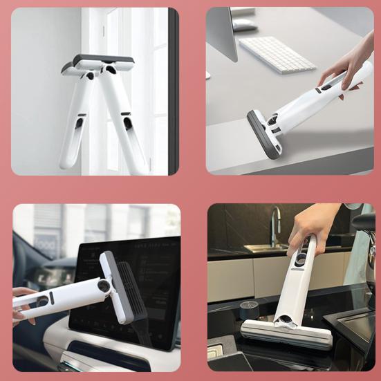 Small Desktop Mop Self-Squeezing Design Foldable Compact Size Portable Multifunctional Tabletop Handheld Cleaner Mop Tool