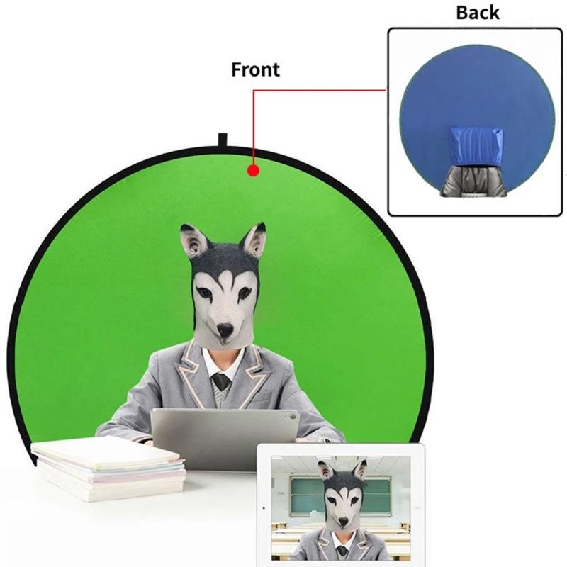 Professionele Achtergrond Cirkelbord Dubbelzijdig Opvouwbaar voor Streaming Fotografie Gaming Videochats en Vergaderingen