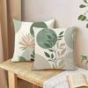 Grünes Blatt Kreis Muster Kissenbezüge Dekorative Kissenbezüge Einseitiger Druck Für Sofa Wohnzimmer Außenbereich Heimdekoration