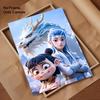 Chinese Anim Nezha Painting Calligraphy HD Canvas Poster living room bedroom bar aesthetic decoration