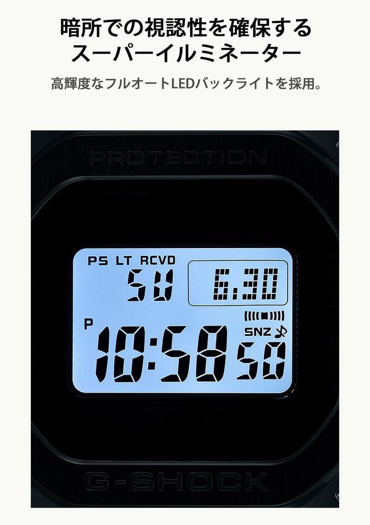 Casio G-Shock Watch GMW-B5000D-1CJF, Men's Silver, Bluetooth-Equipped, Full Metal, Solar-Powered, Radio-Controlled, Authentic Japanese Product