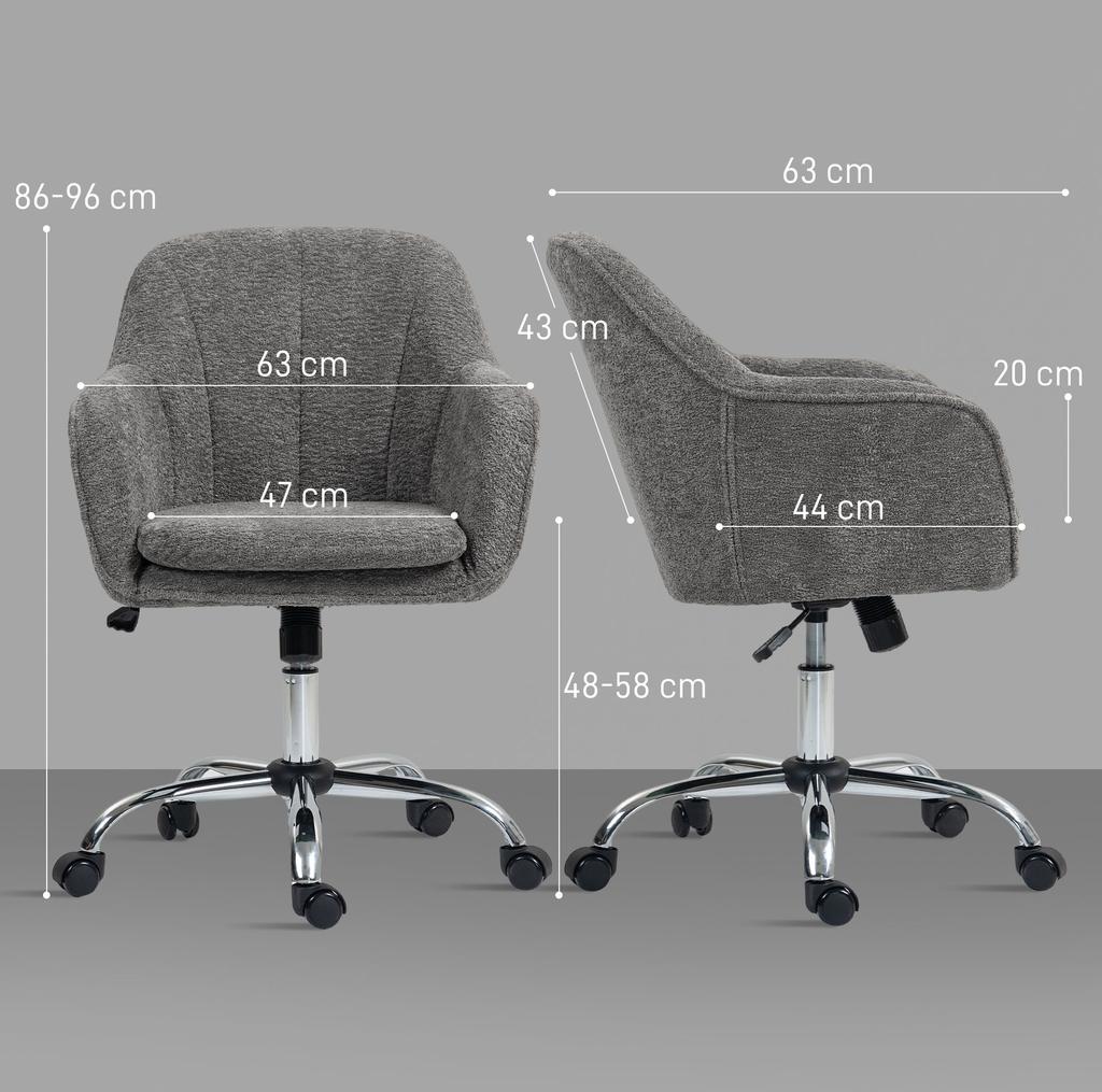 Snow Flannel Office Chair - Grey