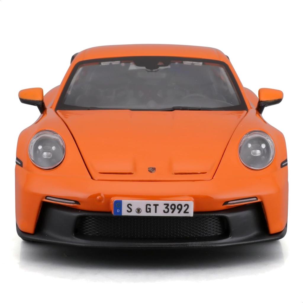 Bburago 1/24 Scale Porsche 911 (992) GT3 2021 Orange / Diecast Model Car, Finished Product, 18-21104 OG