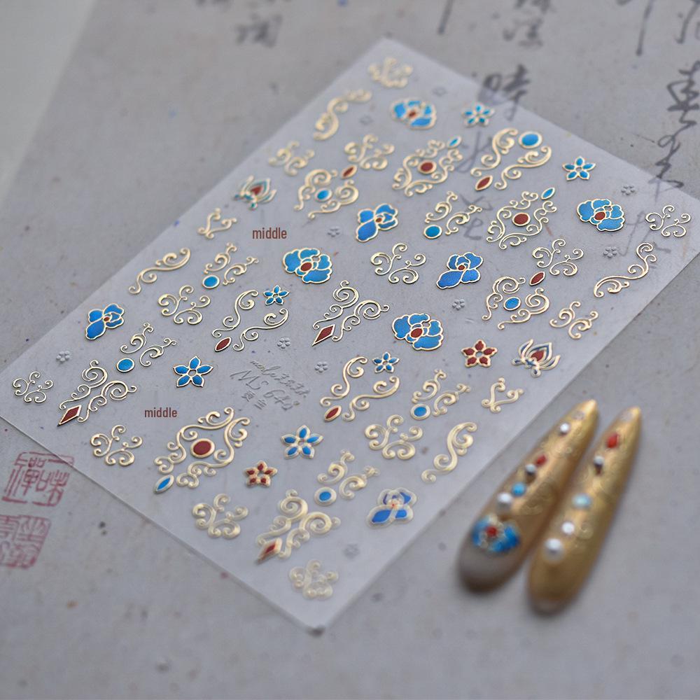 Xiaohongshu Bestseller: Tomoni & Moshu Hot Stamping Nail Art Stickers Ms648 - Xifei Returns To the Palace Collection