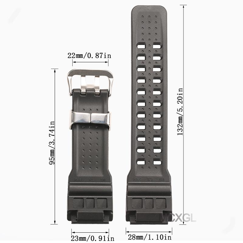 Natural Resin Replacement Watch Strap Suitable for Casio G-Shock Master G Mudmaster GG-1000 GWG-100 GSG-100 Sport Watch Bracelet