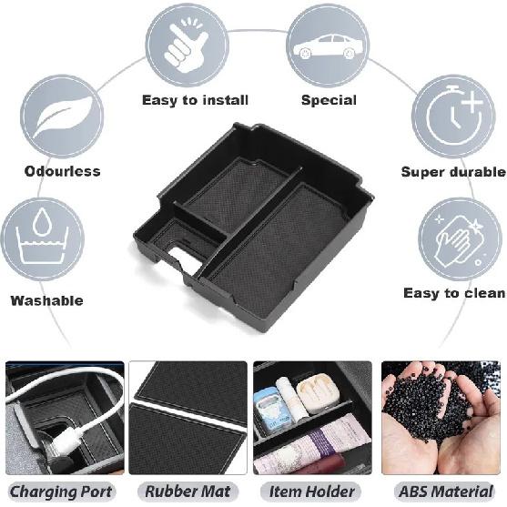 Sixthsmoy For Ford Bronco 2025 4-Door Full Size Bronco Center Console Organizer Tray Armrest Storage Interior Car Accessories