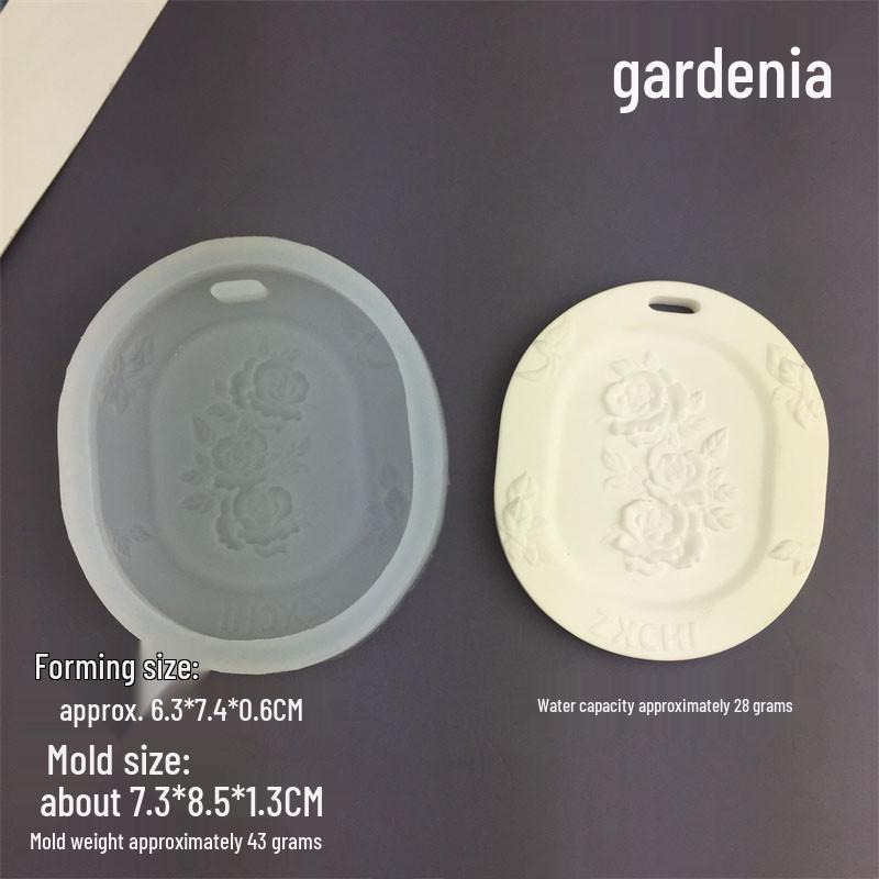 Cherry Blossom Gardenia Rose Silicone Mold for DIY Aromatherapy, Chocolate, Candle, and Epoxy Hanging Tags.