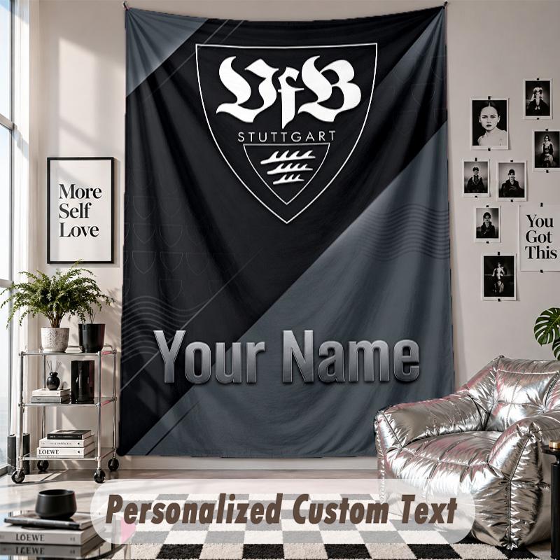 Wandbehang-Wandteppich mit individuellem Namen & Text, VfB Stuttgart FC Dekorativer Wandteppich für Schlafzimmer