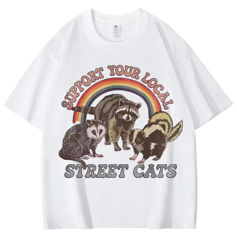 

Vintage Funny Racoon Meme Graphic T Shirts Men Women Clothing Fashion Short Sleeve T-shirt Summer Casual Pure Cotton T-shirts 4XL