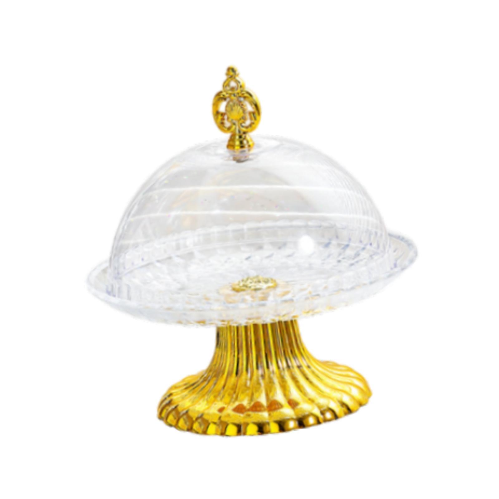 Cake Stand with Dome Dried Fruit Salad Plate for Candy Holiday Treat Dessert S