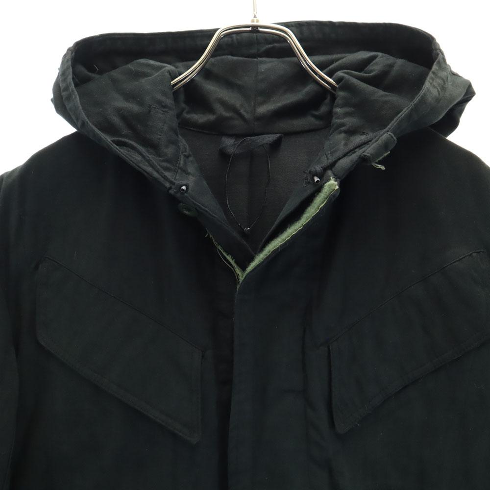 Belgium Army 70s Vintage M-64 Black Dyed Hoodie Field Jacket Men's Used
