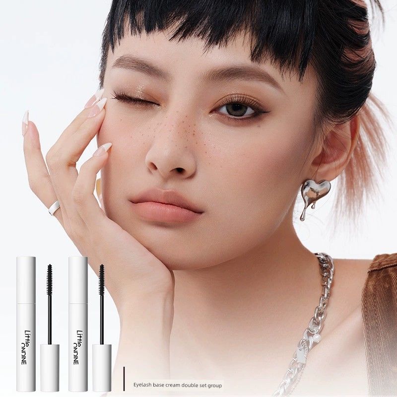 

[Buy and Get Eyelash Curler Free] Little Aoting Mascara Eyelash Base Sets Curly Long Hair-Styling Waterproof Makeup Eyelash base cream [double set]] 5ml
