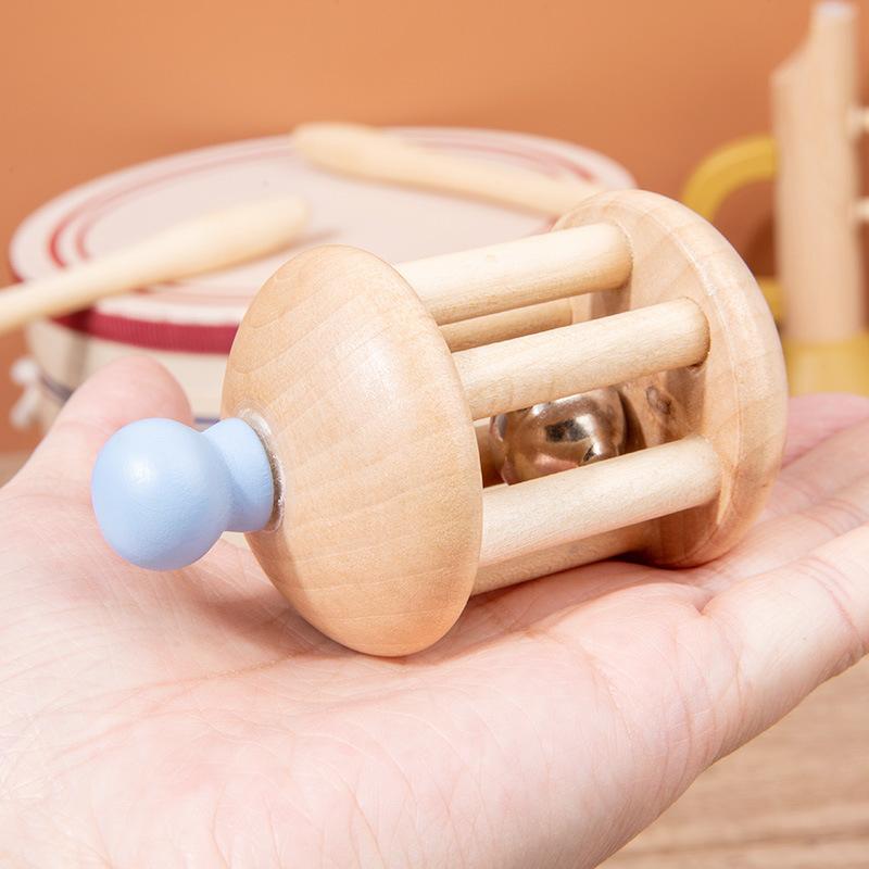 Wooden Early Education Little Musician Orff Drum Knocking Harmonica Cingboard Sensory Children's Musical Instruments Suit Educational Toys