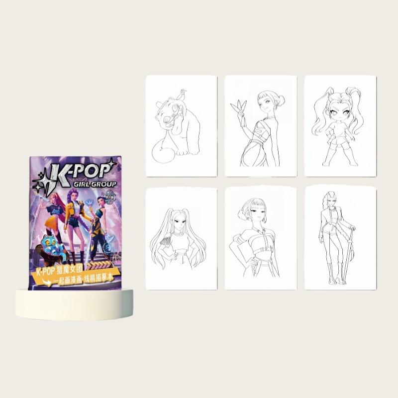 1/3 Adet Kpop Şeytan Avcıları Rahat Boyama Kitapları Çocuk Çizim Sanat Malzemeleri Huntrix Rumi Mira Zoey Resim Kitabı Hediyeler