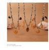European-American Geometric Woven Rope Jewelry Set: Natural Stone Bracelet & Necklace