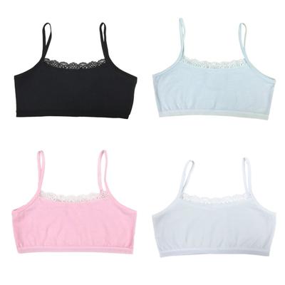 Meisjesondergoed Katoenen kant BH's Meisjes Zachte Hemdjes Sport BH Top Voor Tieners Training BH 8-12Y