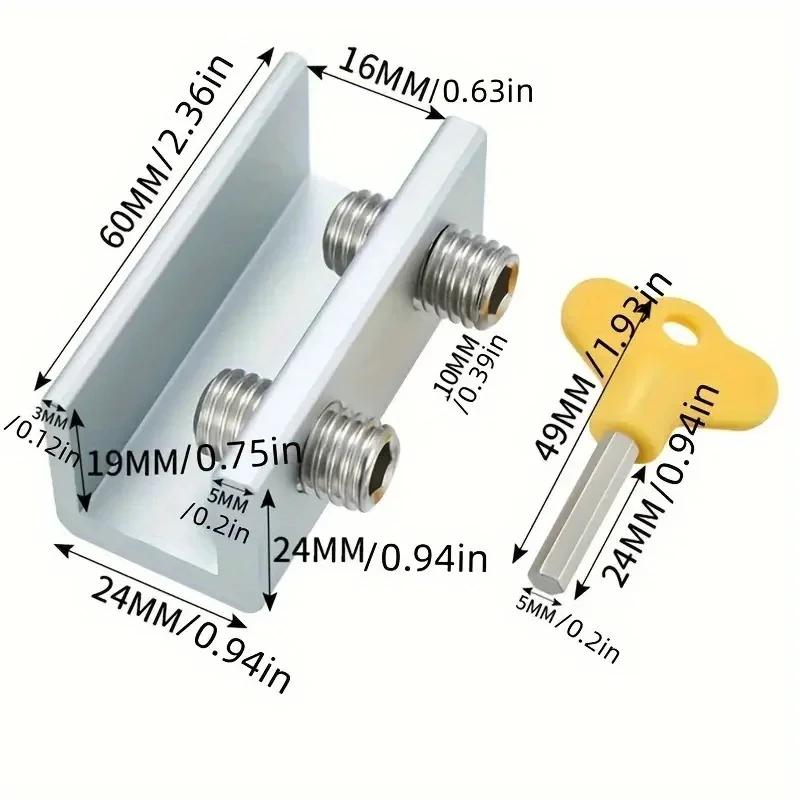 Aluminum Alloy Window Lock Stopper Sliding Window Anti-theft lock Window Sliding Door Baby Kids Child Safety Doors Lock