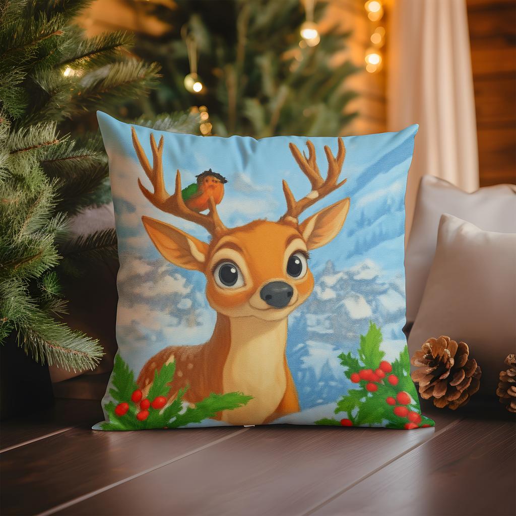 Christmas Cute Animal Pattern Cushion Cover Suitable for Sofa Bedroom Car Pillow Cover