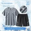 Men's Quick-Dry Summer Sportswear: Short-Sleeved Running Set for Outdoor Fitness, Jogging, Basketball, and Leisure Activities.