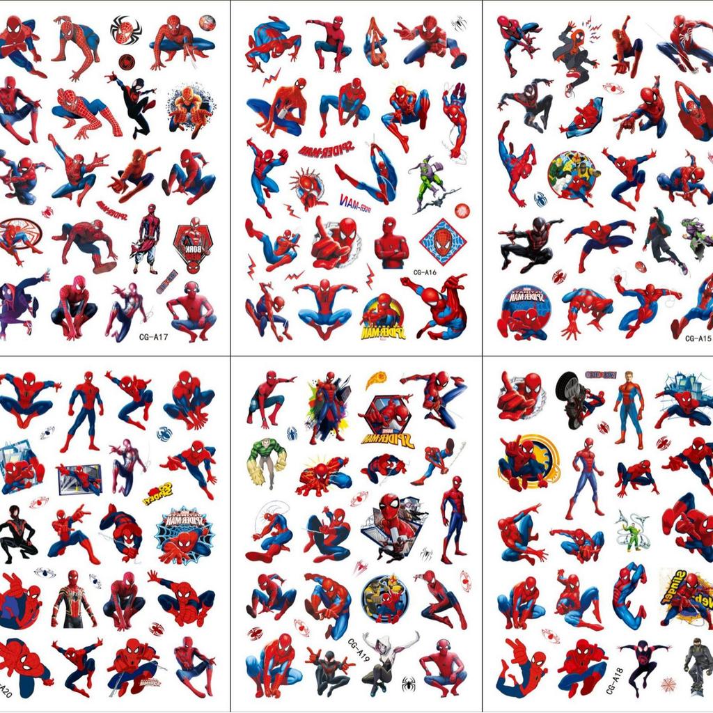 Glow-in-the-dark SpiderMan temporary tattoo stickers children's tattoo birth date celebration tattoo transfers water transfer stickers