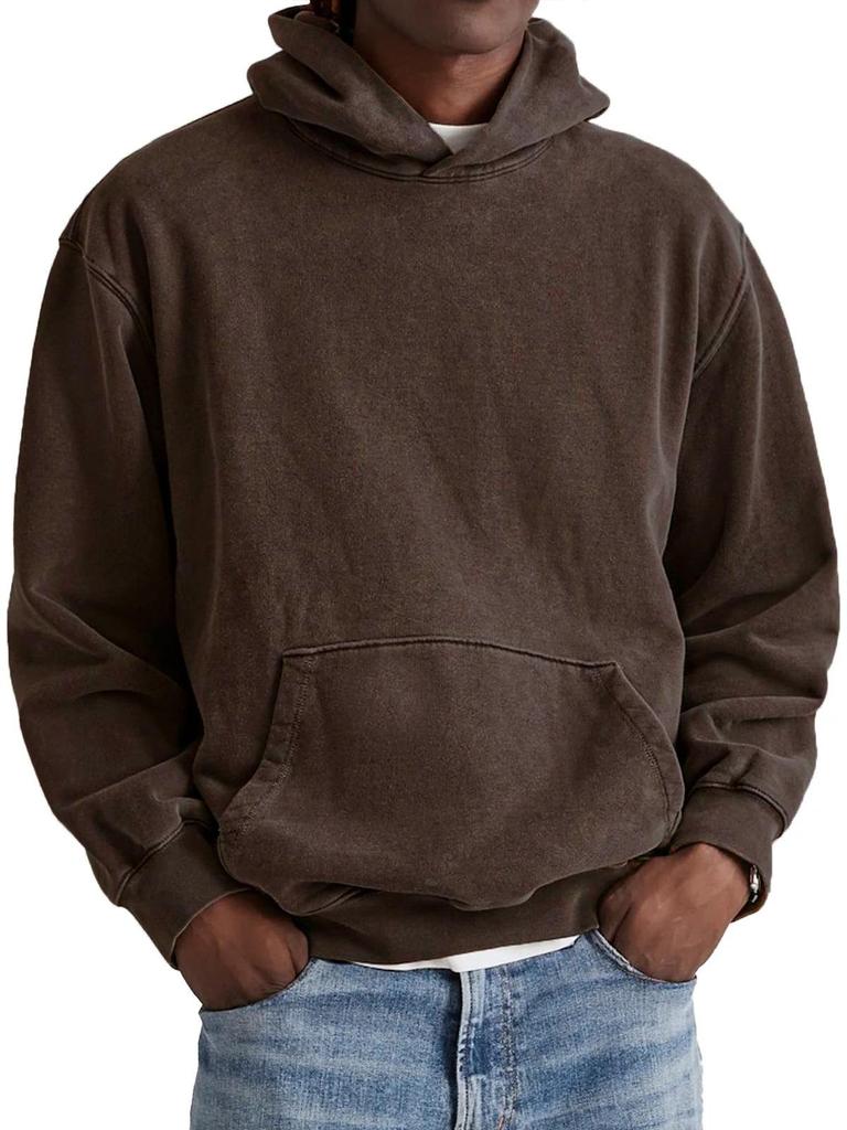 2025 Men's Retro Washed Cotton Hooded Pullover for Autumn/Winter