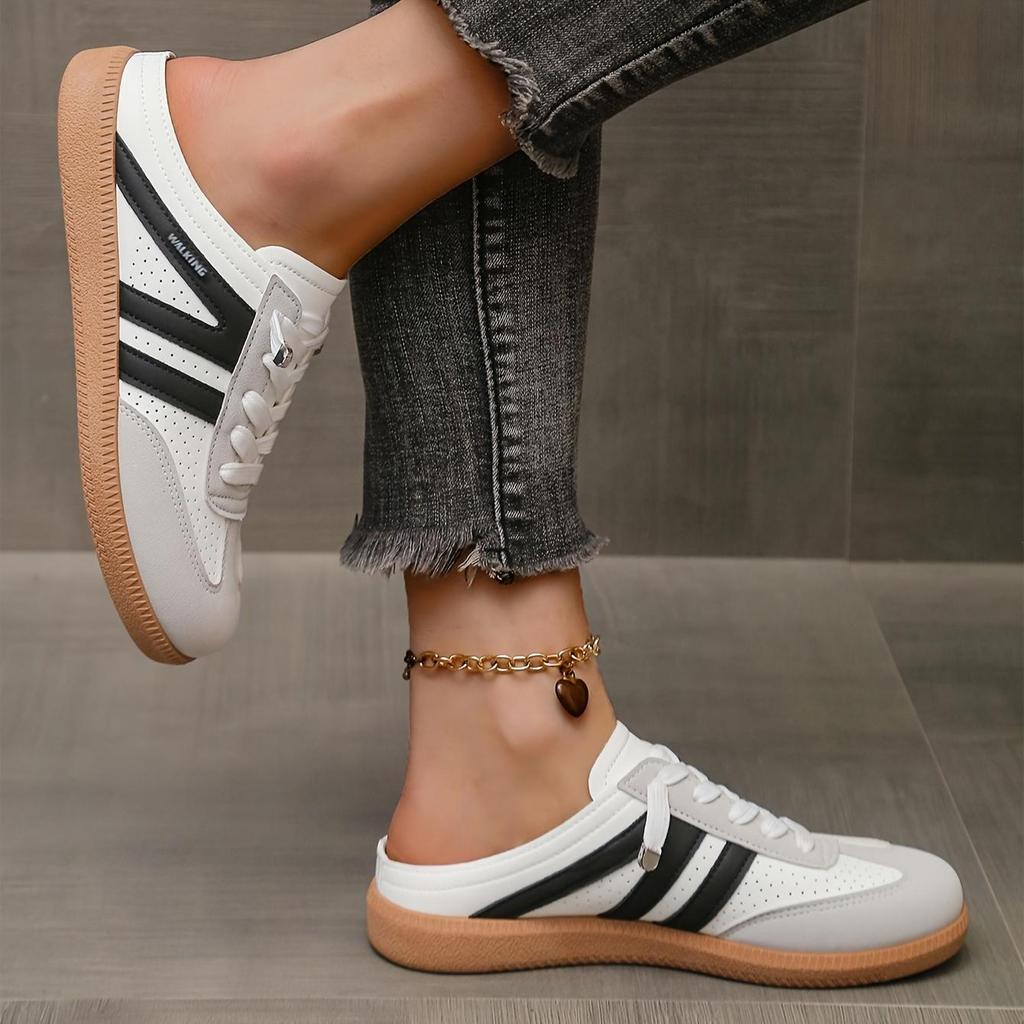 Damen Freizeitschuhe zum Hineinschlüpfen mit offener Zehenpartie, Halbschuhe