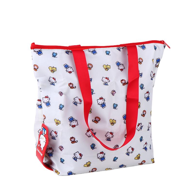 Cute Cartoon Kt Cat Storage Bag Lovely Foldable Print Shoulder Bag Handbag Creative Nylon Shopping Bag For Women Gifts