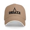 DEUTZ Logo Gestickt Schwarze Baseballkappe Klassisches Design Verstellbare Passform für Outdoor-Aktivitäten und Tägliches Tragen