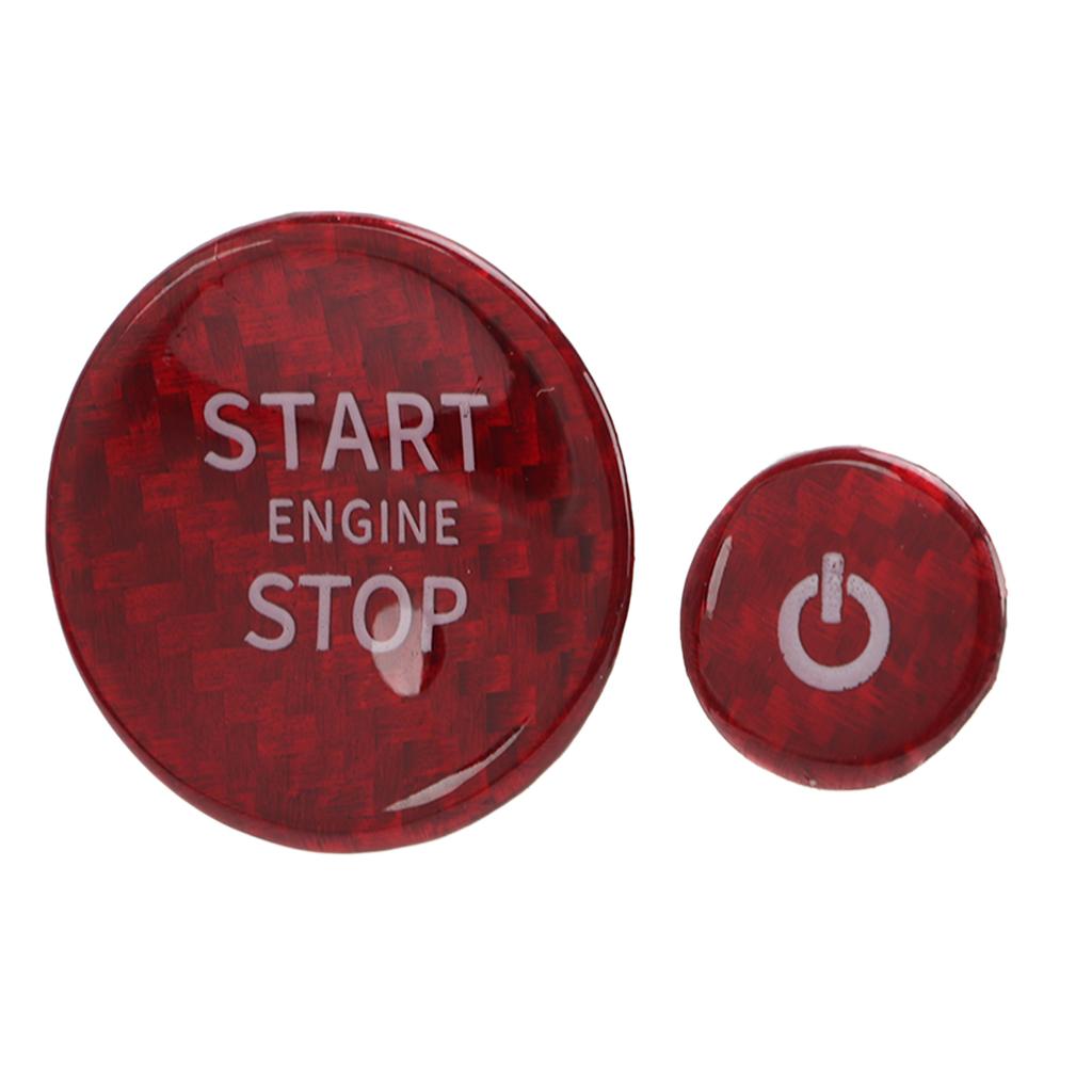Carbon Fiber Engine Start Stop Button Sticker Cover Trim Replacement for Land Rover Defender