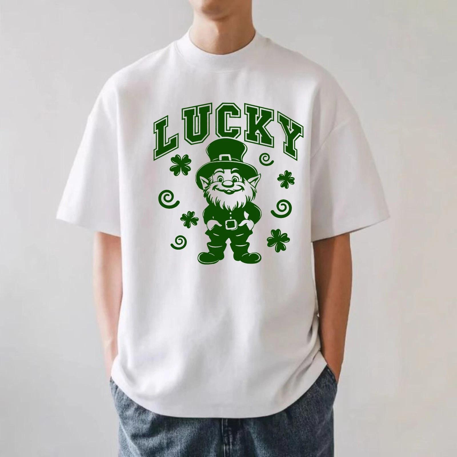 Lucky Leprechaun St Patrick’s Day T-Shirt, Irish Pride Shamrock Clover Mens Tee 2XL