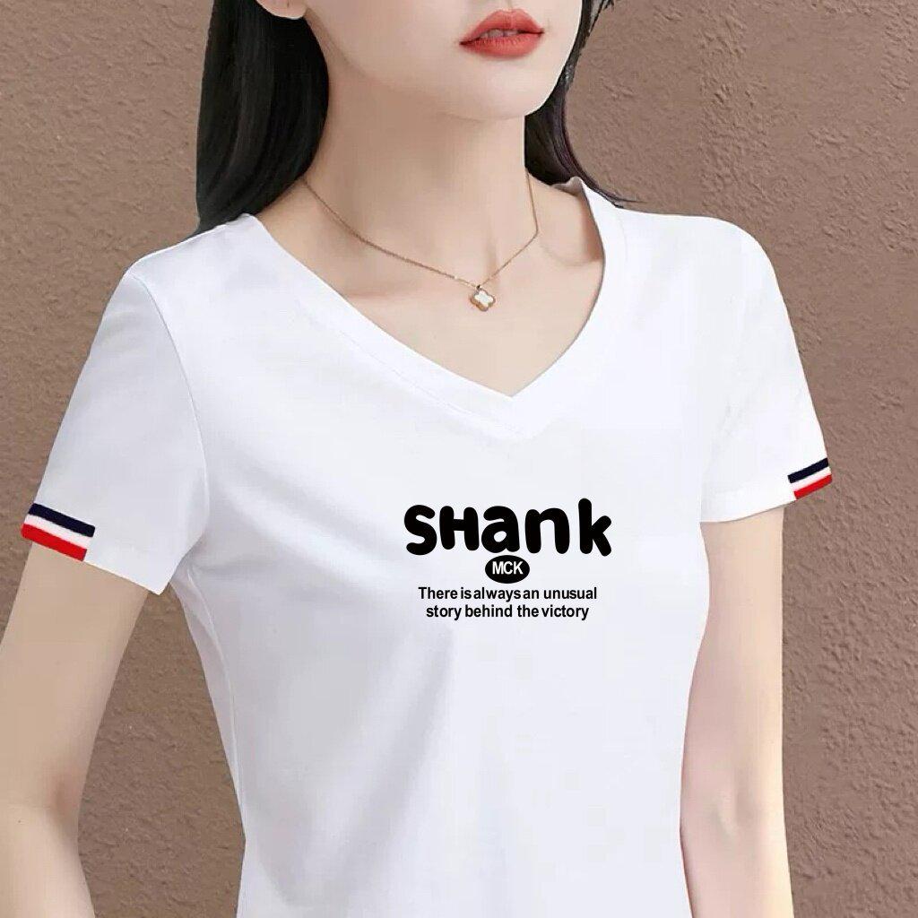 Women s Summer V-Neck Short-Sleeve T-Shirt – Casual, Stylish, Loose Fit S