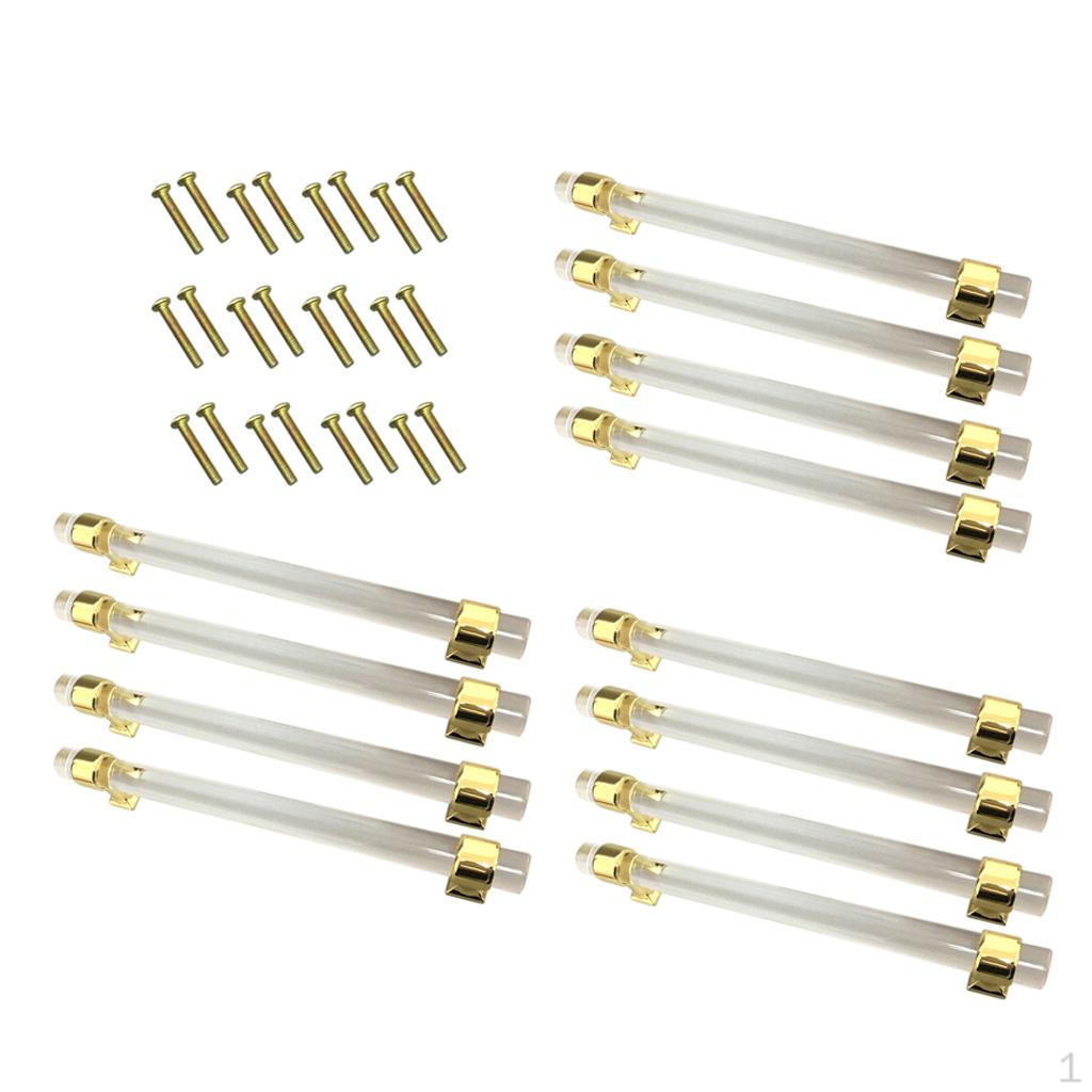 

12 шт., 160 мм, акриловая дверная ручка, ручка для шкафа, фурнитура, золото