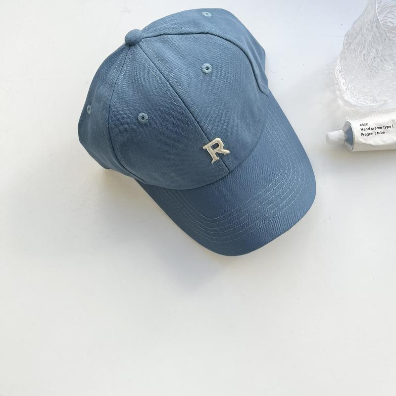 R Letter Baseball Cap Children Spring and Autumn Thin Niche Street Card Sunshade Sunscreen Couple Cap