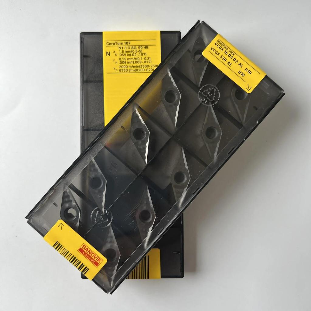 Original Sandvik / VCGX160402-AL H10 CNC Lathe Carbide Blade Tool 10 Pcs