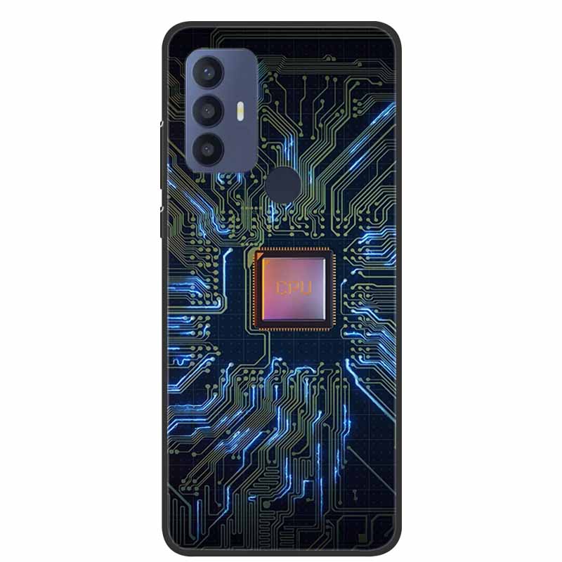 For TCL 30 SE Case Soft Silicone Marble TPU Black Cover for TCL 305 306 30SE 6.52'' Phone Back Cases for TCL30SE 6165H Coque New