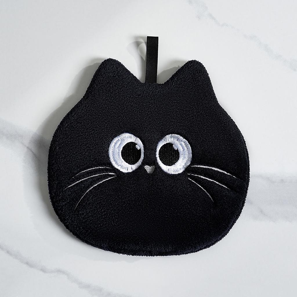 1/2pcs Cute Cat Elf Bathroom Towel Super Absorbent Coral Fleece Material Can Be Hung for Decorating Bathroom Fingertips Towel