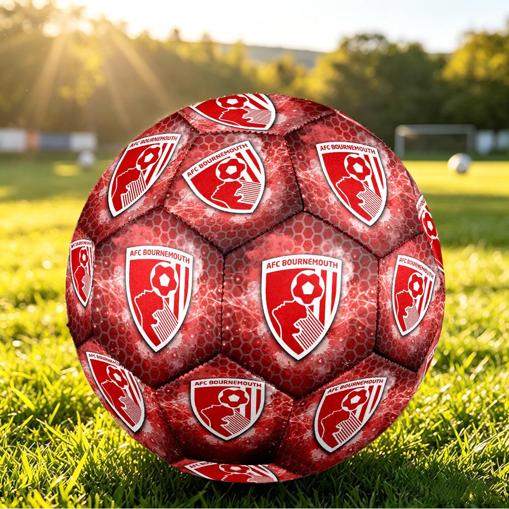 Bournemouth FootballPrinted Size 5 Soccer Ball, Anti Slip Adult Match Football Souvenir for Football Fans