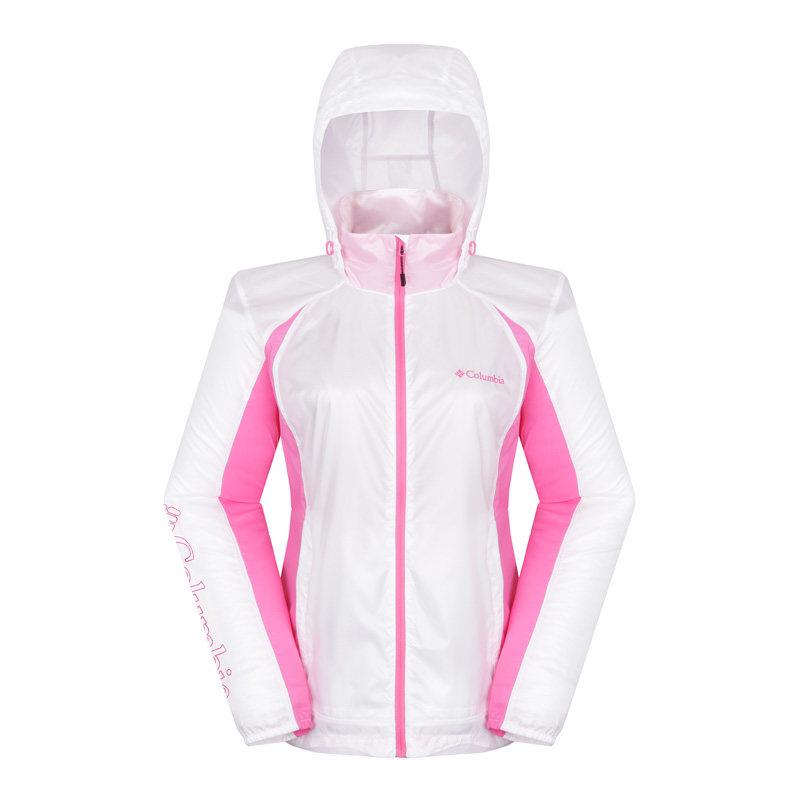 Columbia City Outdoor Series Quick-Dry Packable Waterproof Long Sleeve Windbreaker Women outerwear White PL2357-100