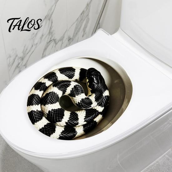 Home Party Wall Decoration Realistic Snake Toilet Seat Sticker, PVC Waterproof Python Funny Vinyl Sticker Decal, Creative Lid for Bathroom Art