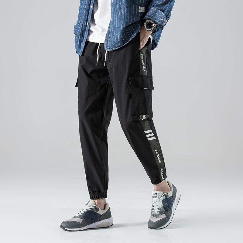 Pantalones cargo de estilo hip hop para hombre, pantalón harén, con múltiples bolsillos y cintas, ropa de calle, informal, deportivo, tallas M a 7XL