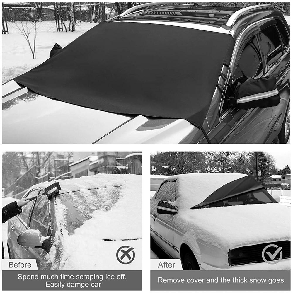 Protezione Universale per Parabrezza e Tergicristalli Auto - Tessuto Oxford 600D per Copertura Neve e Ghiaccio