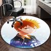 1pc Haikyuu Hinata Shoyo Anime Design Round Carpet - Office Chair Mat, Non-Slip Rug for Home Decor, Seasonal Gift, Suitable for Office, Living Room